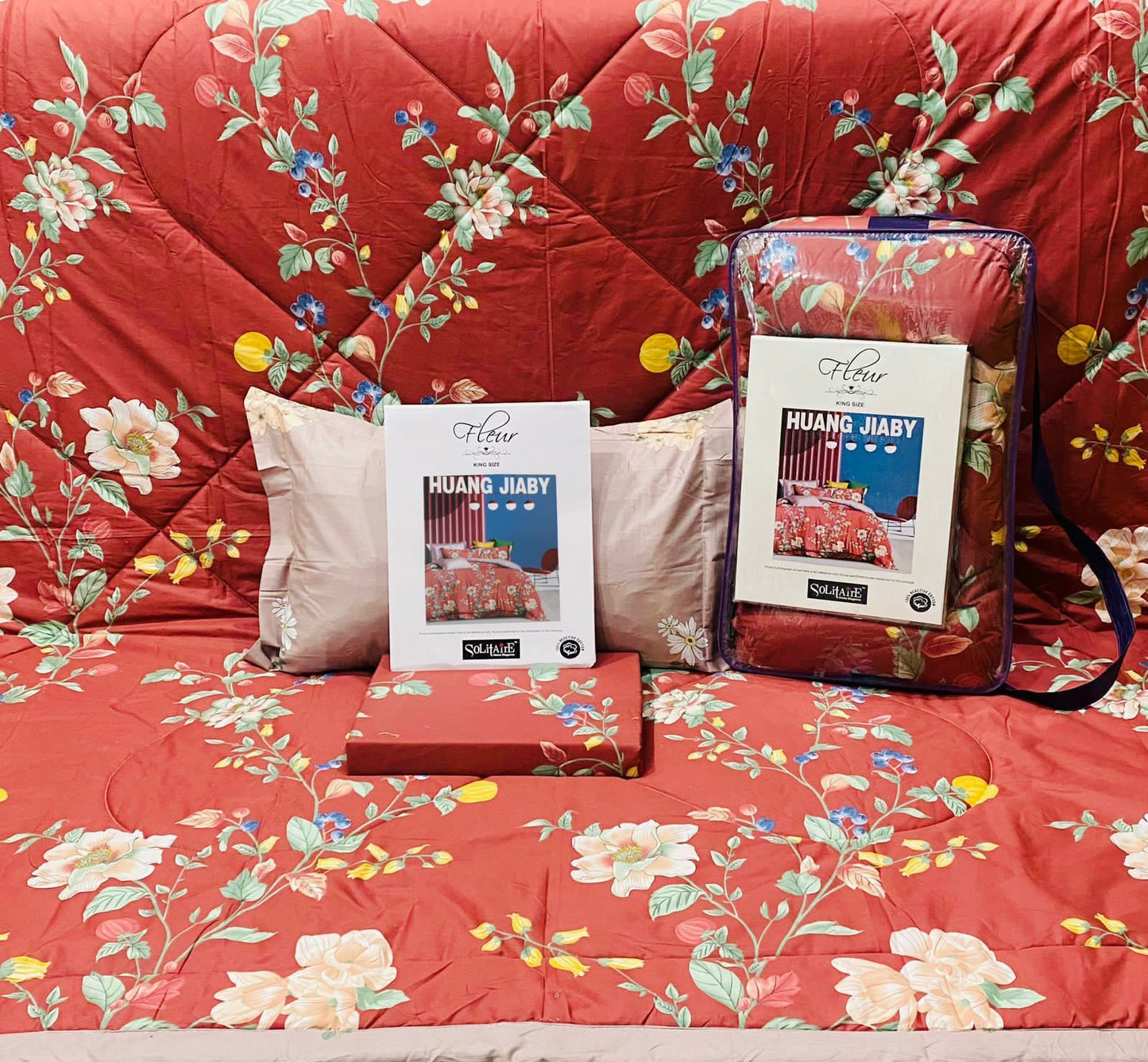 Fleur 100% Cotton King-Size 4-Piece AC Bedding Set