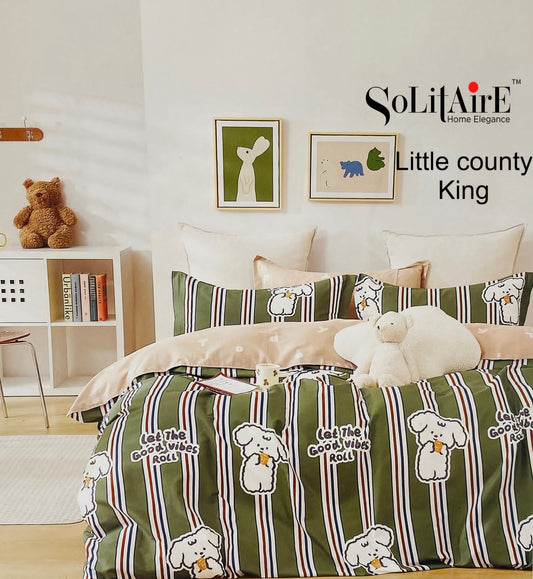 Little county King Size Cotton Bedsheet Set