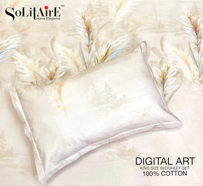 Digital Art 100% Cotton King Size Bedsheet Set