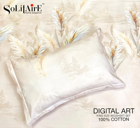 Digital Art 100% Cotton King Size Bedsheet Set