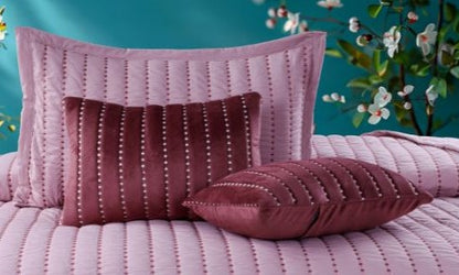 ✨ Solitaire King Size Embroidered Quilted Bedcover Set – 5 Pc | Luxury Bedcover + Pillow Covers + Cushions with Filler