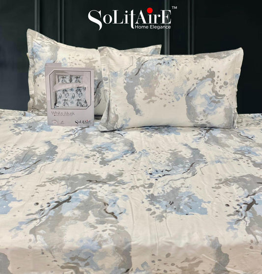 White Musk King Size 300 TC Cotton Bedsheet set