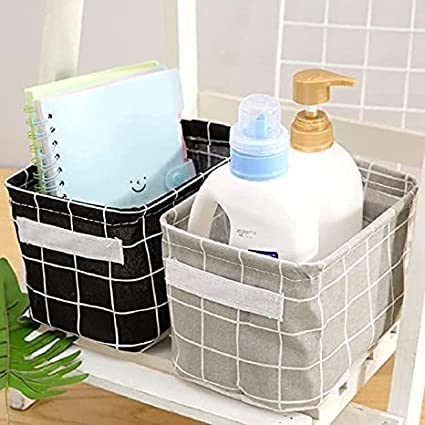 FOLDABLE STORAGE BASKET (Black Checkers) (1 Pc.)