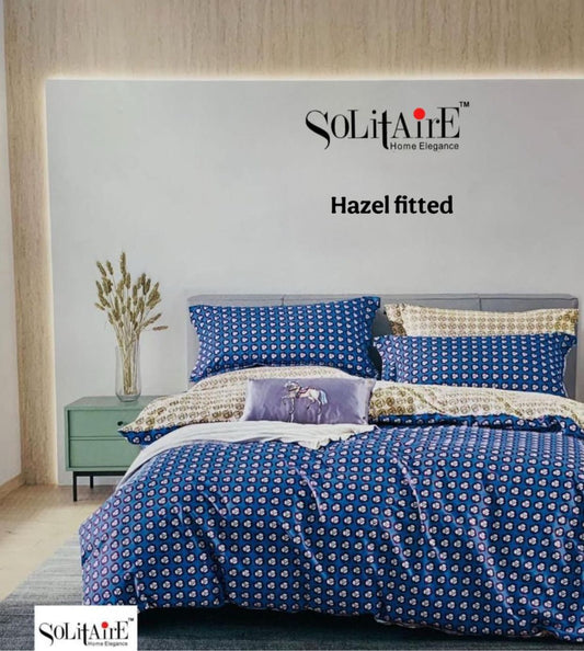 HAZEL FITTED COTTON BEDSHEET (FITTED BEDSHEET) (Fits All Double-Bed Sizes)