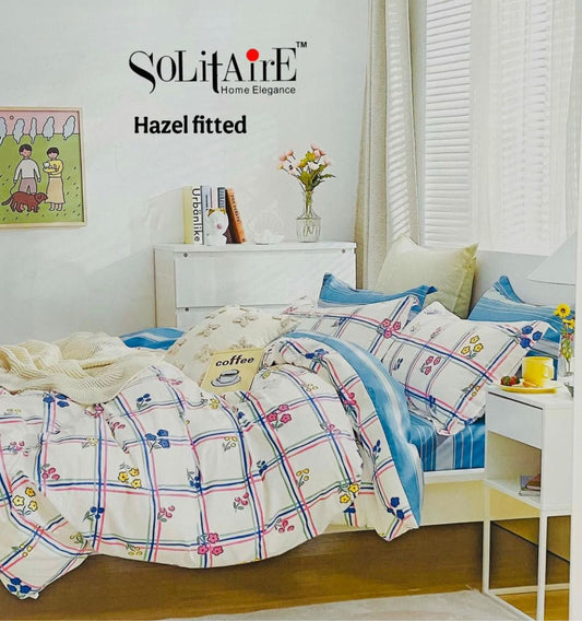 HAZEL FITTED COTTON BEDSHEET (FITTED BEDSHEET) (Fits All Double-Bed Sizes)