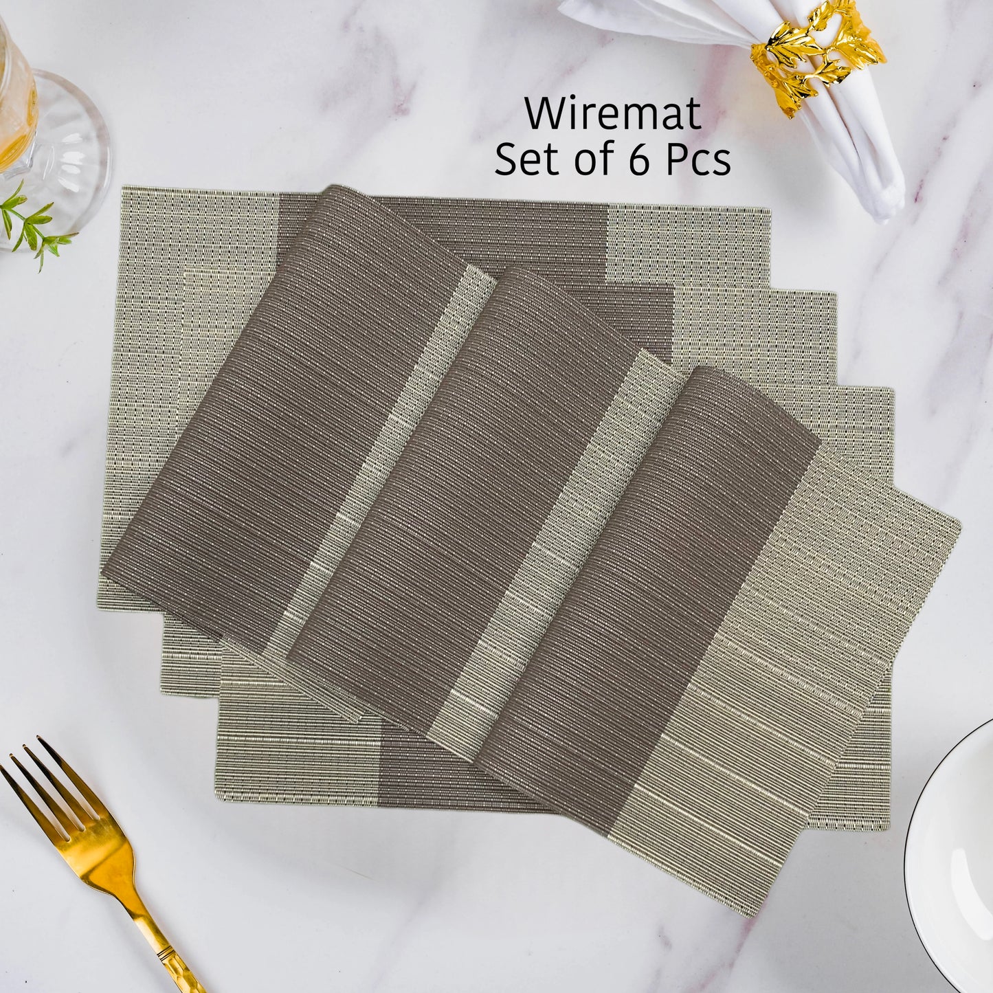 Dining Table Mat (Wire Rectangle)(Reversible) (Set of 6)