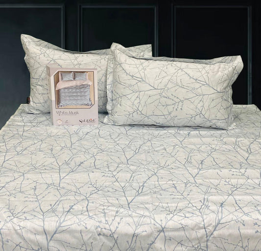 White Musk King Size 300 TC Cotton Bedsheet set
