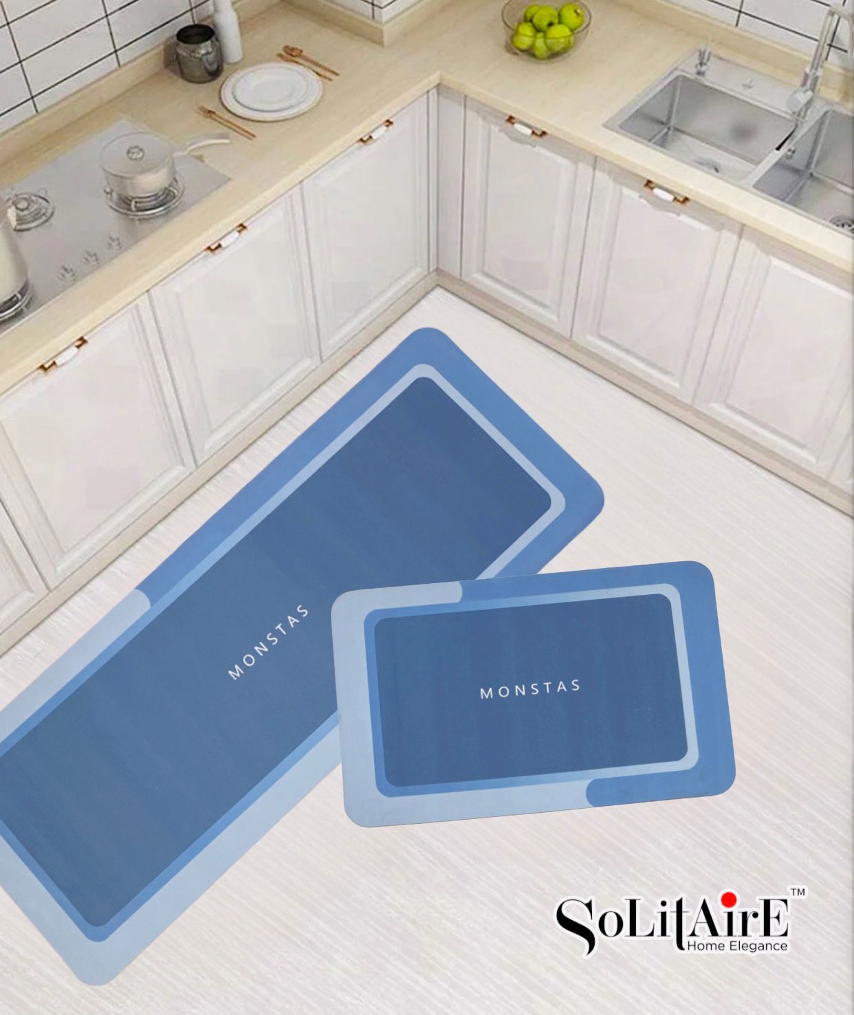 Premium Anti-Slip Waterproof Kitchen Floor Mat Set