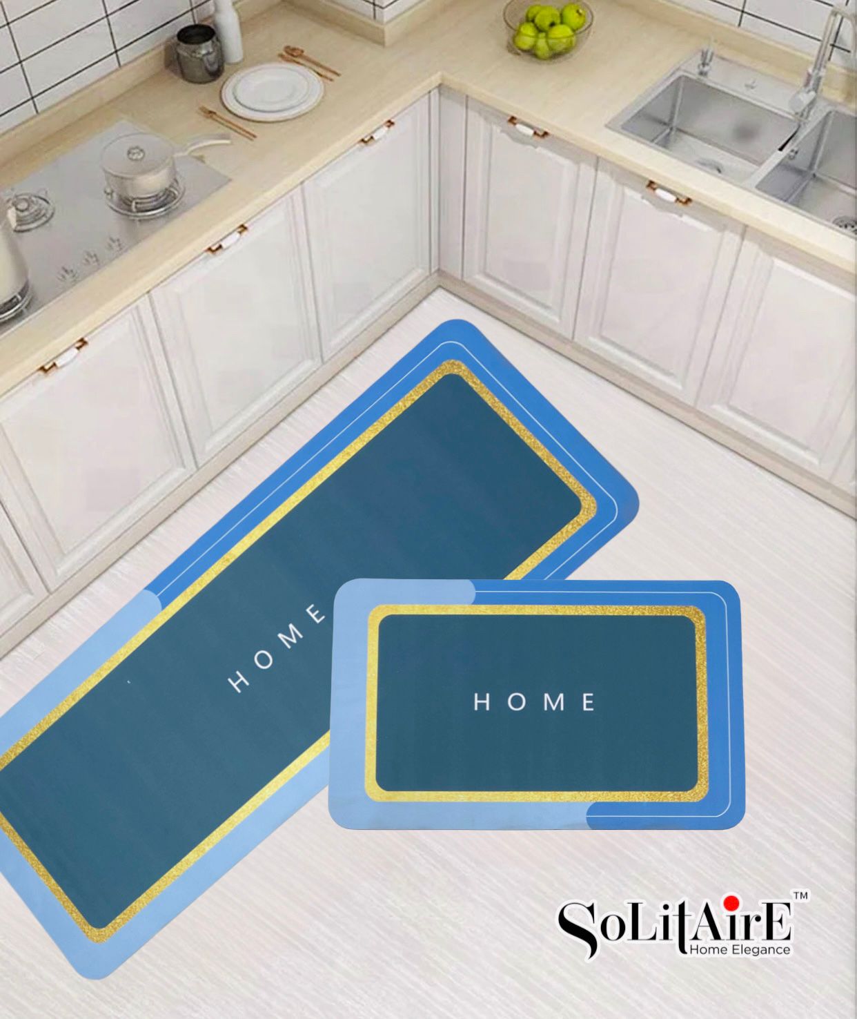 Premium Anti-Slip Waterproof Kitchen Floor Mat Set
