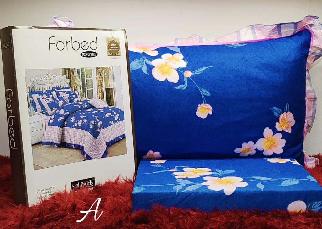 FORBED KING Bedsheet (with Frill Pillows)