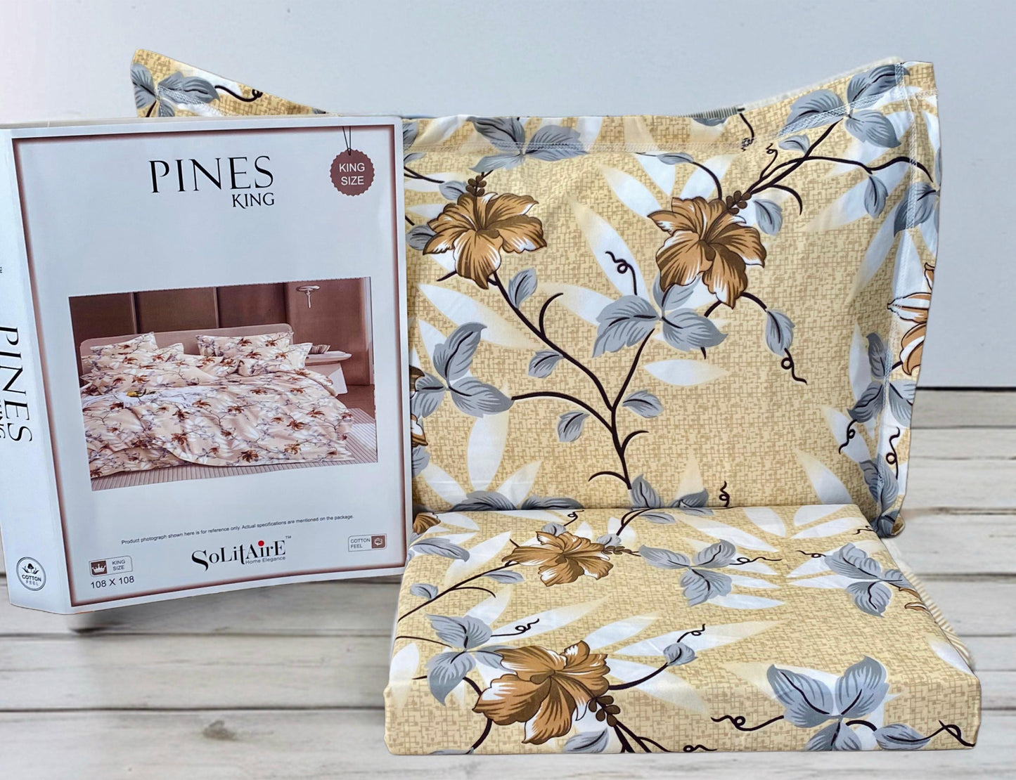 Pines King Size Bedsheet Set With 2 Pillow Covers