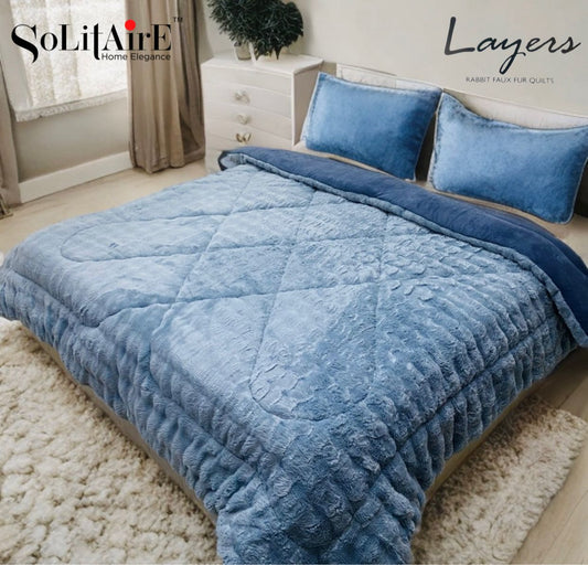 Rabbit-Fur Ultra-Warm Winter Quilt Solid Colour – Skin-Friendly, Eco-Safe Machine-Washable