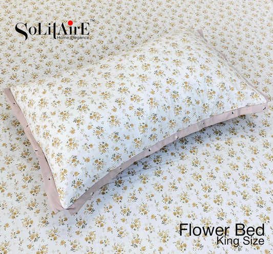 FLOWER BED King Size Jointless Bedsheet Set