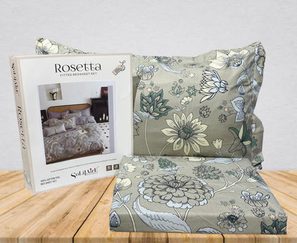 Rosetta Fitted Bedsheet Set With Pillow Covers