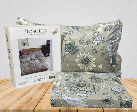 Rosetta Fitted Bedsheet Set With Pillow Covers
