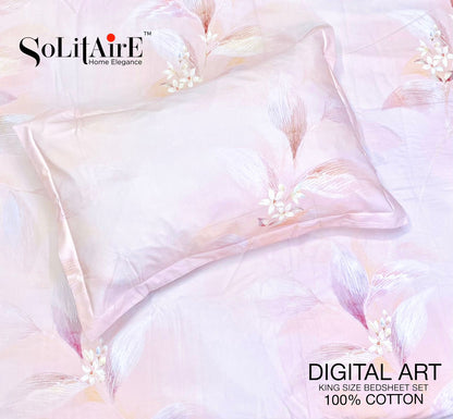 Digital Art 100% Cotton King Size Bedsheet Set