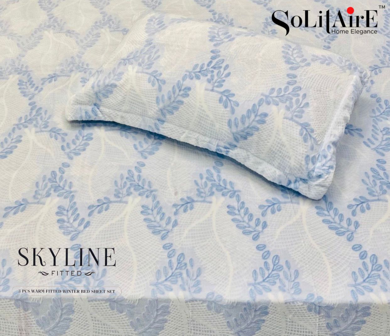 Skyline Fitted King-Size Bed Set Italian Cashmere Feel – Super-Soft, Warm & Skin-Friendly