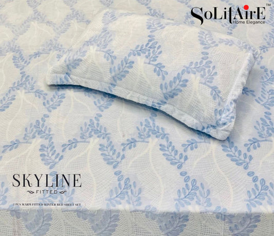 Skyline Fitted King-Size Bed Set Italian Cashmere Feel – Super-Soft, Warm & Skin-Friendly