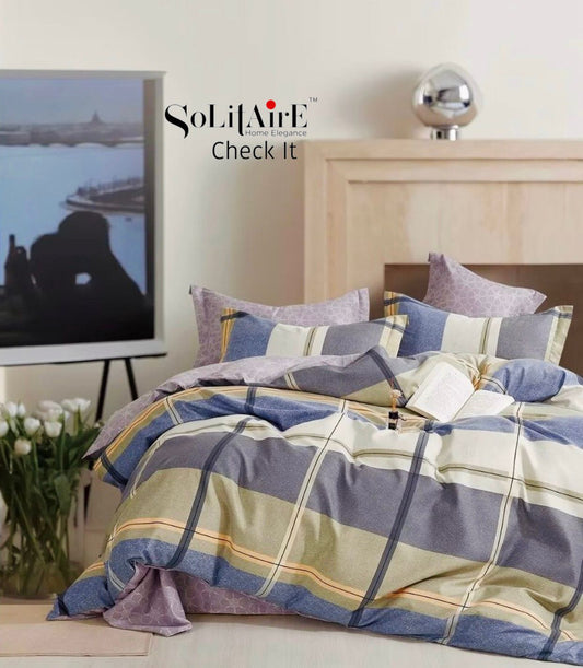 Check It Glazed Cotton Double Bed Sheet
