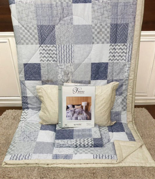Freesia 100% Cotton 4-Piece A/C Comforter Set – Double/Queen Beds Size