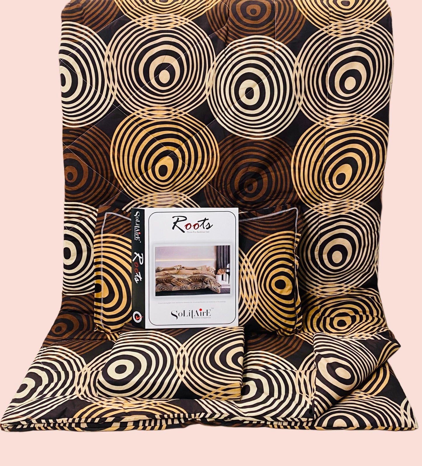 Roots Heavy Glazed Cotton Comforter Set - 4 Piece Bed In A Bag (90x100 Inches) - Reversible