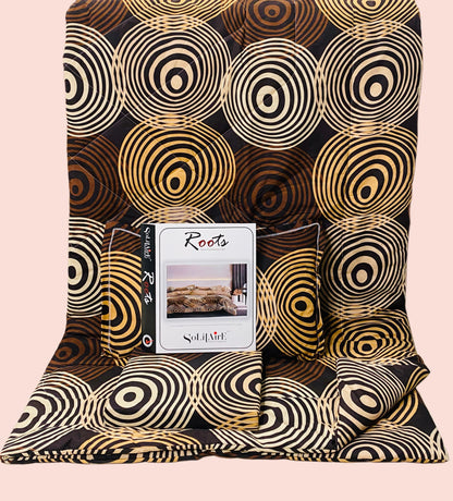 Roots Heavy Glazed Cotton Comforter Set - 4 Piece Bed In A Bag (90x100 Inches) - Reversible