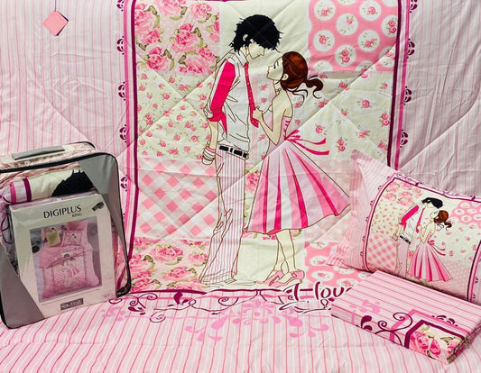 Digiplus Digitally Printed King Size Bedsheet With Reversible AC Comforter