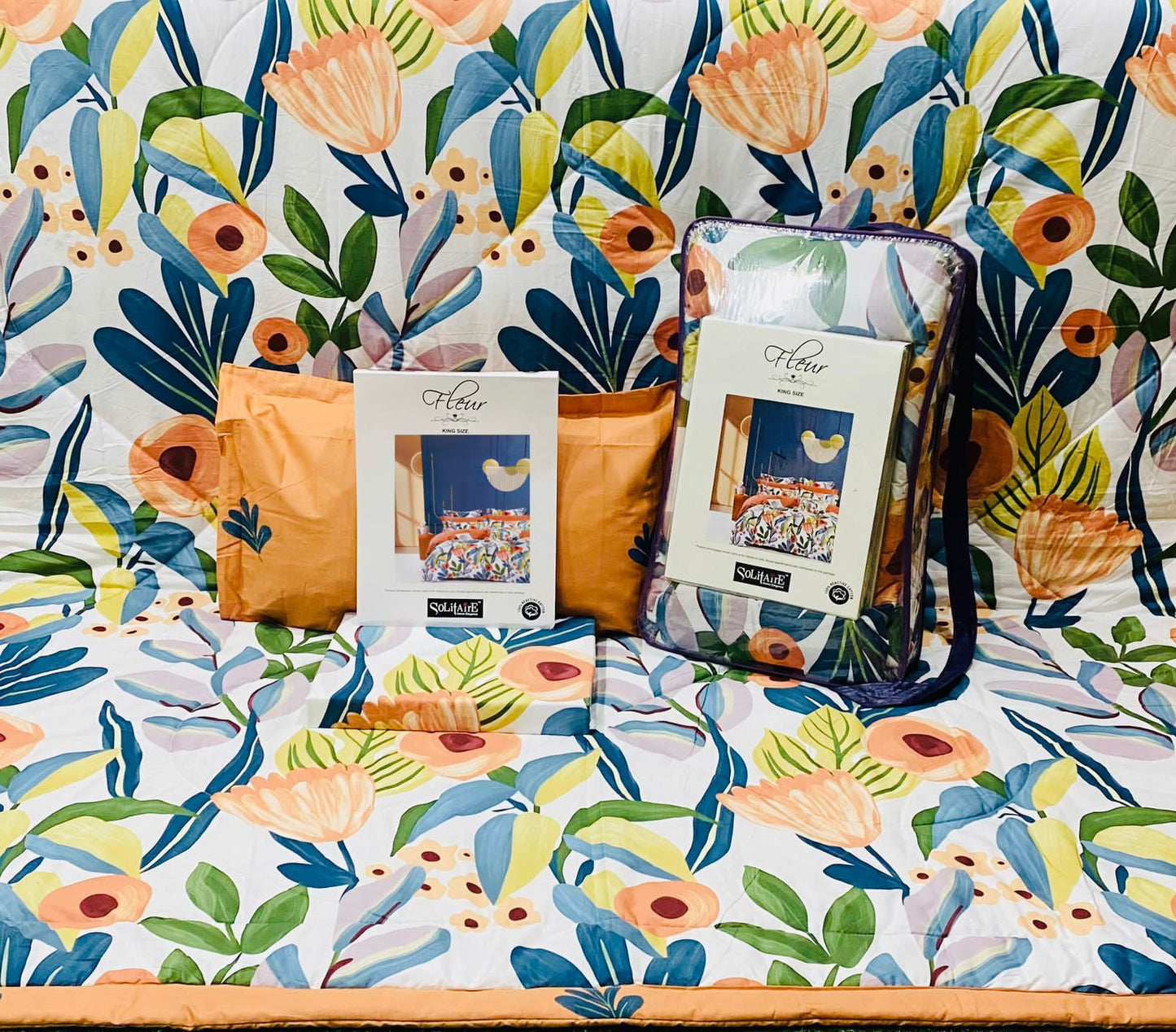 Fleur 100% Cotton King-Size 4-Piece AC Bedding Set