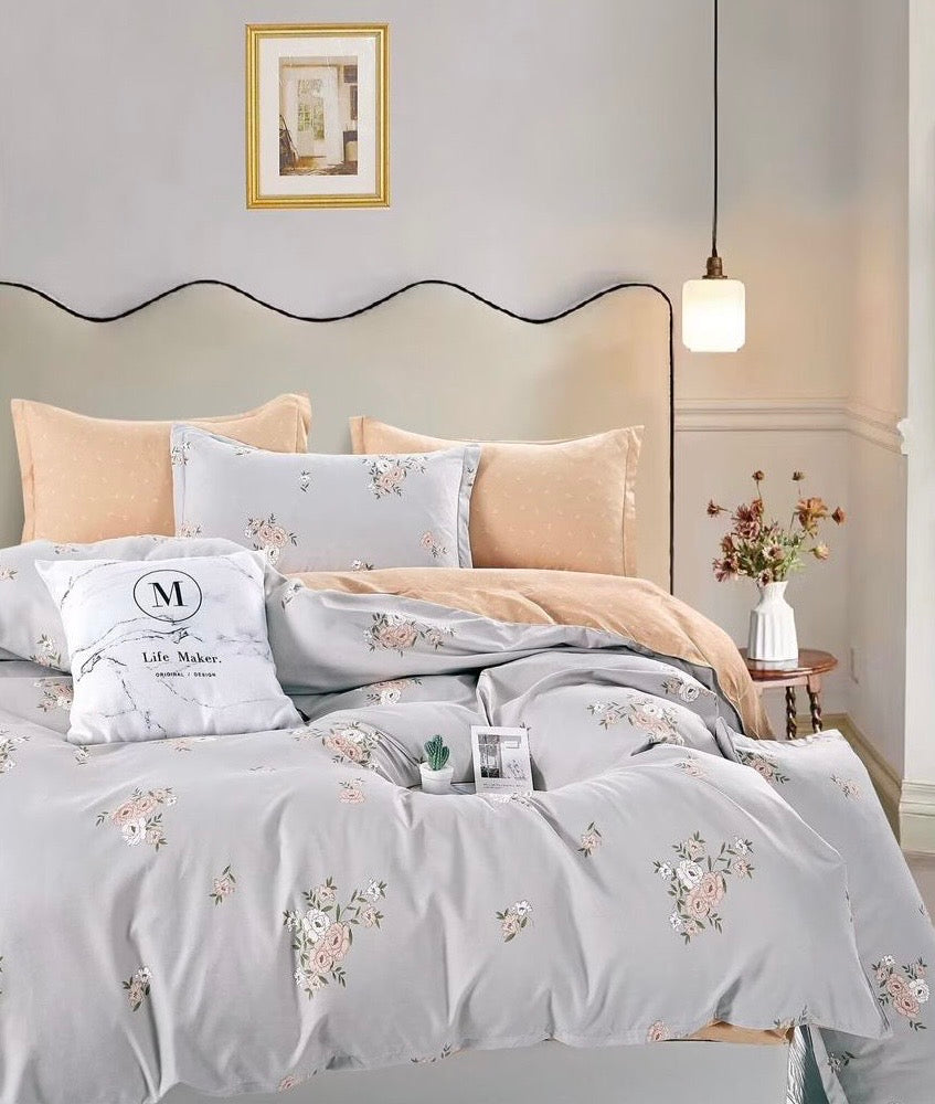 FLOWER BED KING SIZE BEDSHEET SET