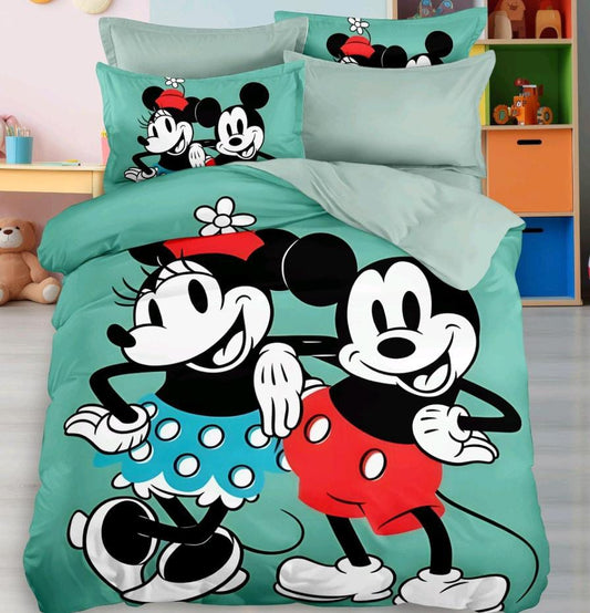 Kids Den Jointless King Size Panel Print Bedsheet Set