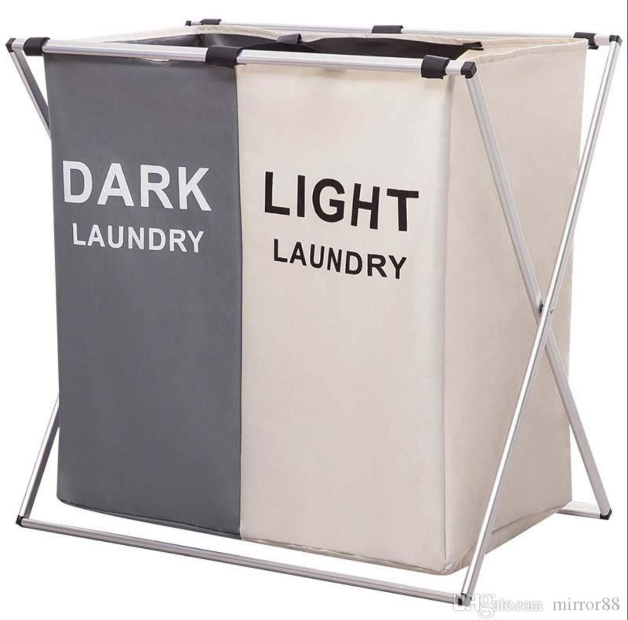Dark-Light Laundry Basket (2 Sections)