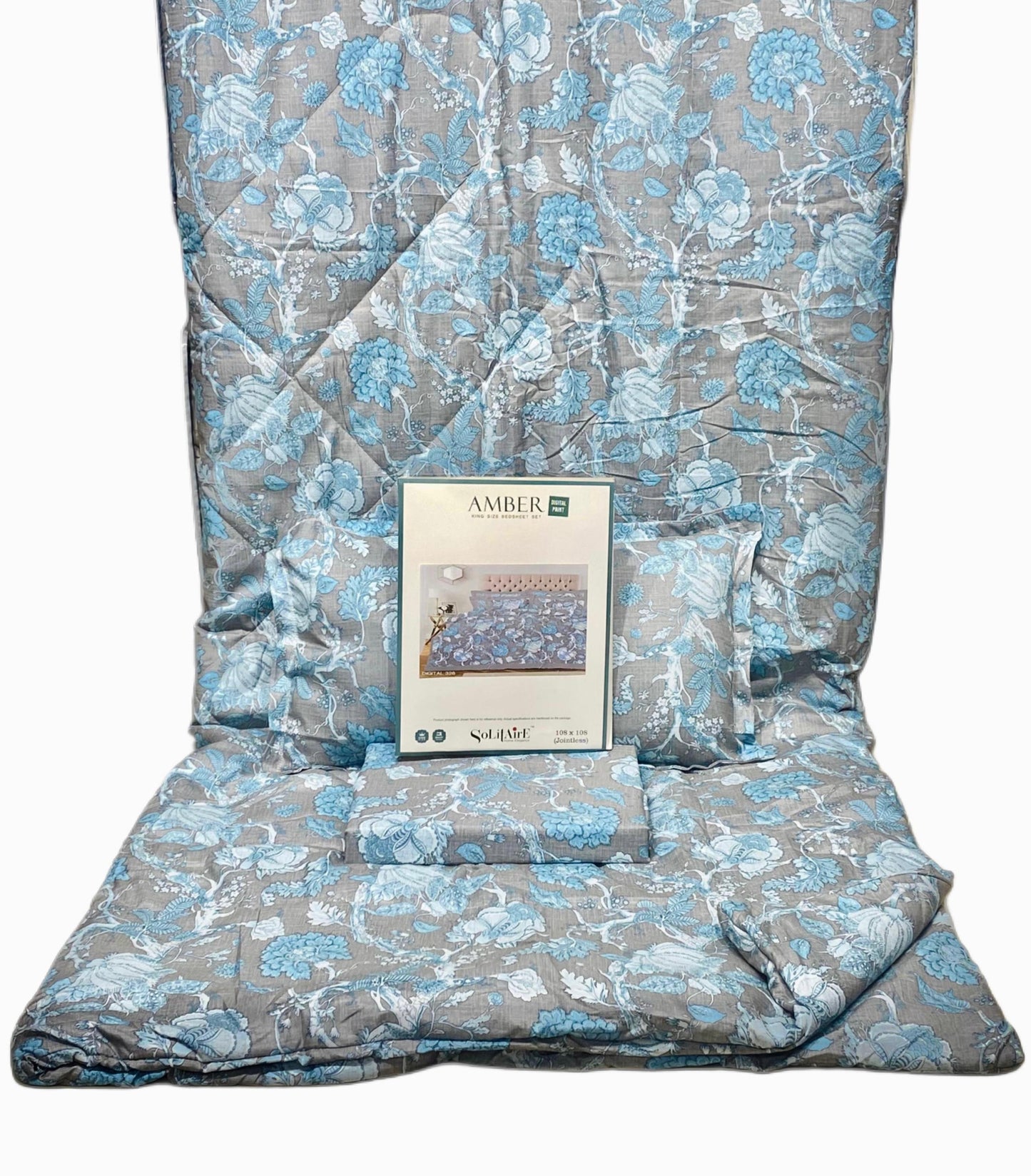 Amber Digital Printed Jointless King Size Complete Comforter Set