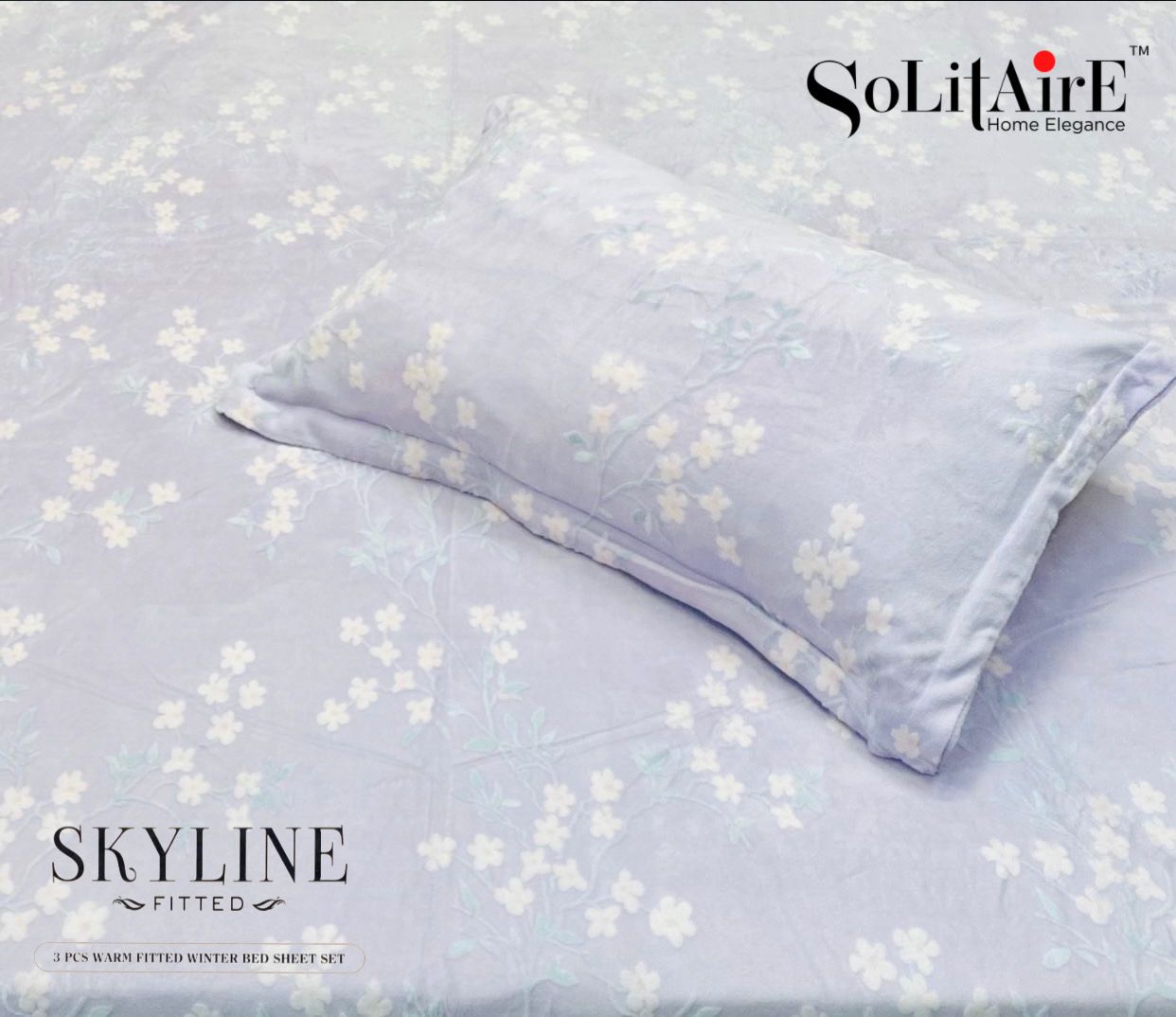 Skyline Fitted King-Size Bed Set Italian Cashmere Feel – Super-Soft, Warm & Skin-Friendly