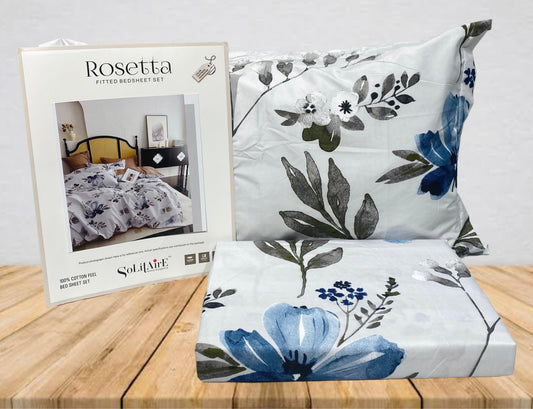 Rosetta Fitted Bedsheet Set With Pillow Covers