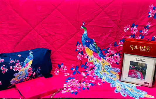 Delsey Panel-Print Egyptian-Cotton King Size Bed-In-A-Bag 4-Piece Set