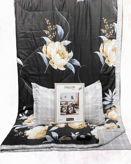 FALLON 4-Piece Comforter Set with Bedsheet with Pillow Covers & Reversible AC Comforter