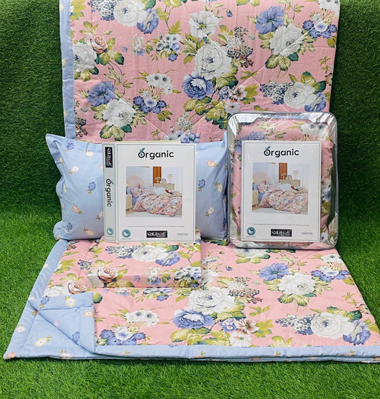 Organic King Full 4-Piece Comforter Set 100% Organic Cotton