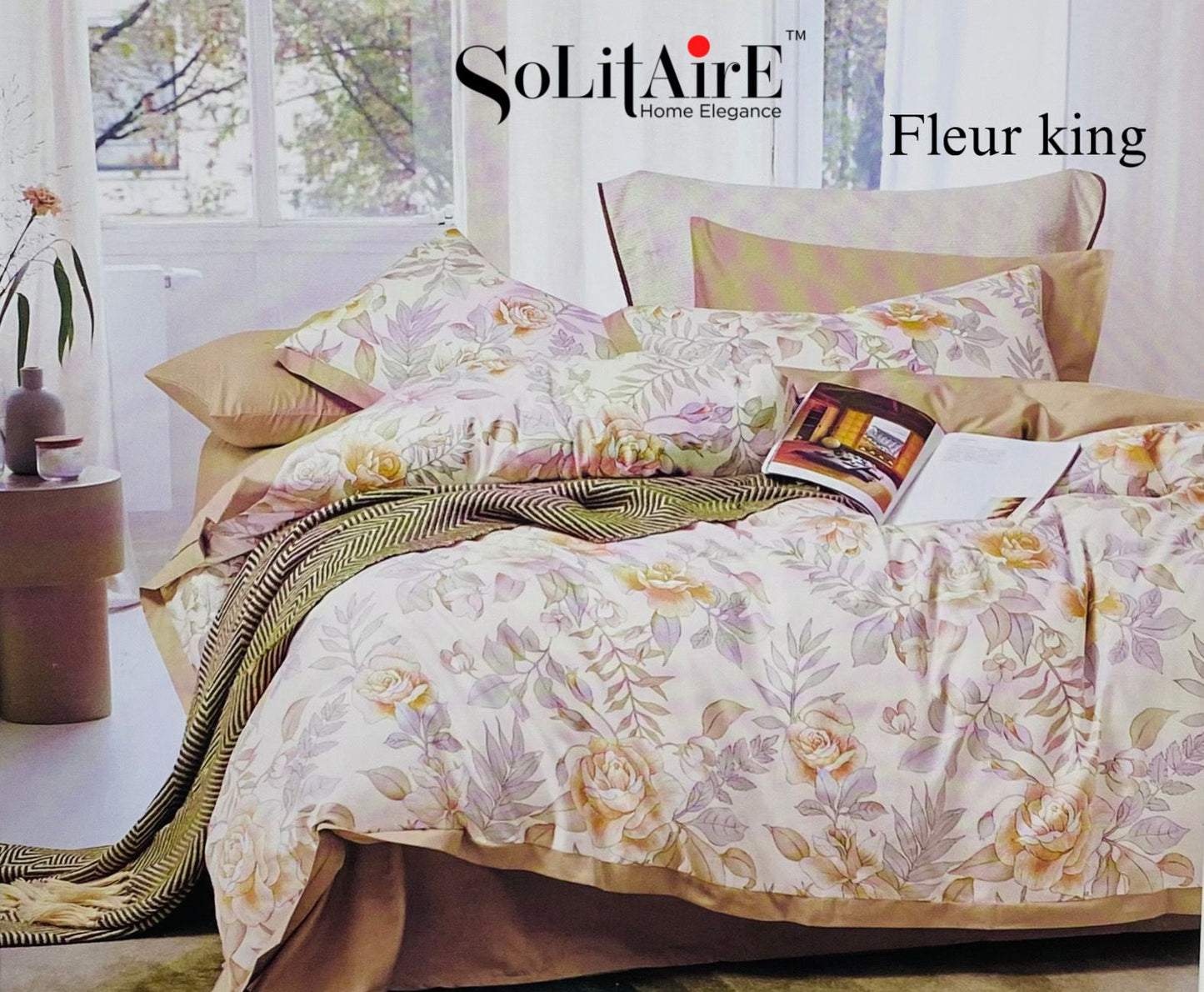 FLEUR KING COTTON BEDSHEET