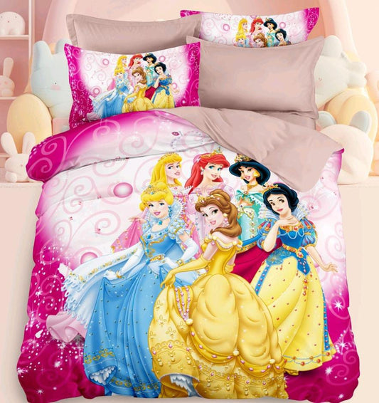 Kids Den Jointless King Size Panel Print Bedsheet Set