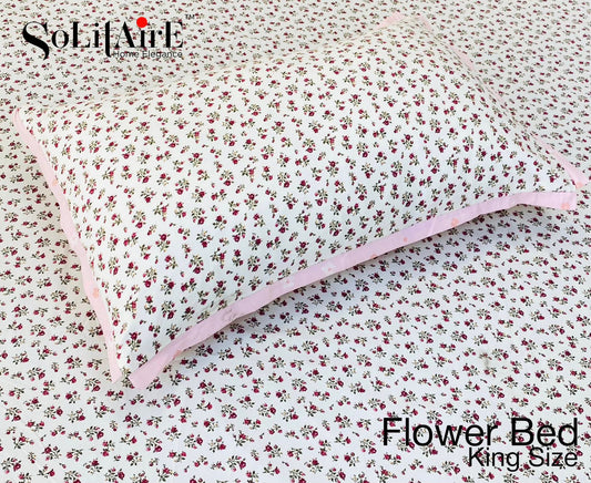 FLOWER BED King Size Jointless Bedsheet Set