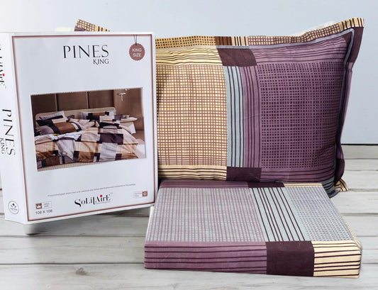 Pines King Size Bedsheet Set With 2 Pillow Covers