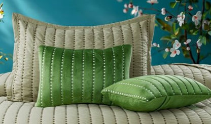 ✨ Solitaire King Size Embroidered Quilted Bedcover Set – 5 Pc | Luxury Bedcover + Pillow Covers + Cushions with Filler
