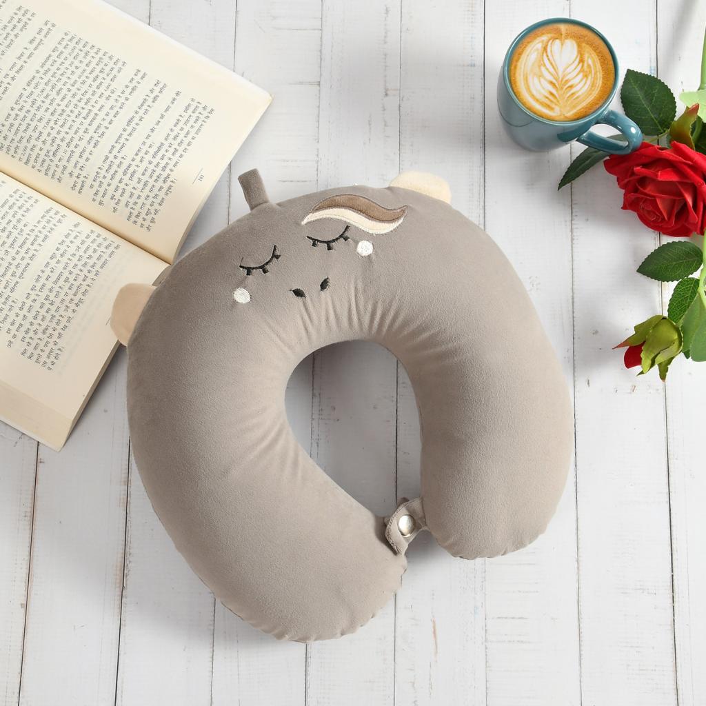 Memory Foam Travel Neck Pillow (Sand)