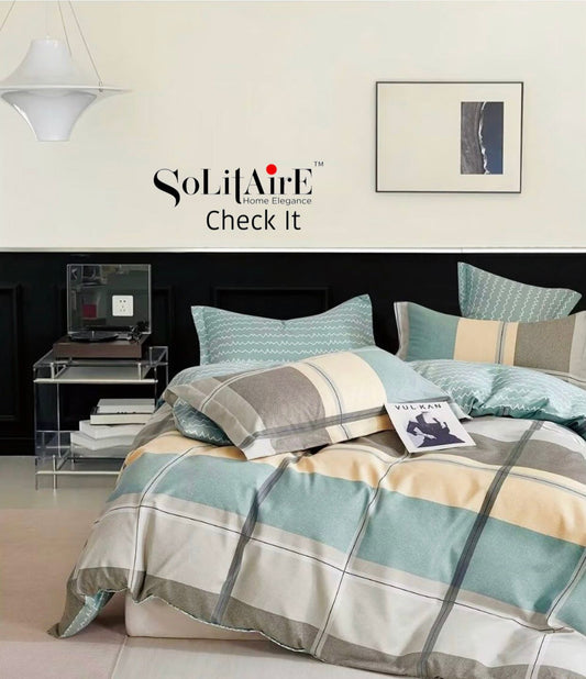 Check It Glazed Cotton Double Bed Sheet