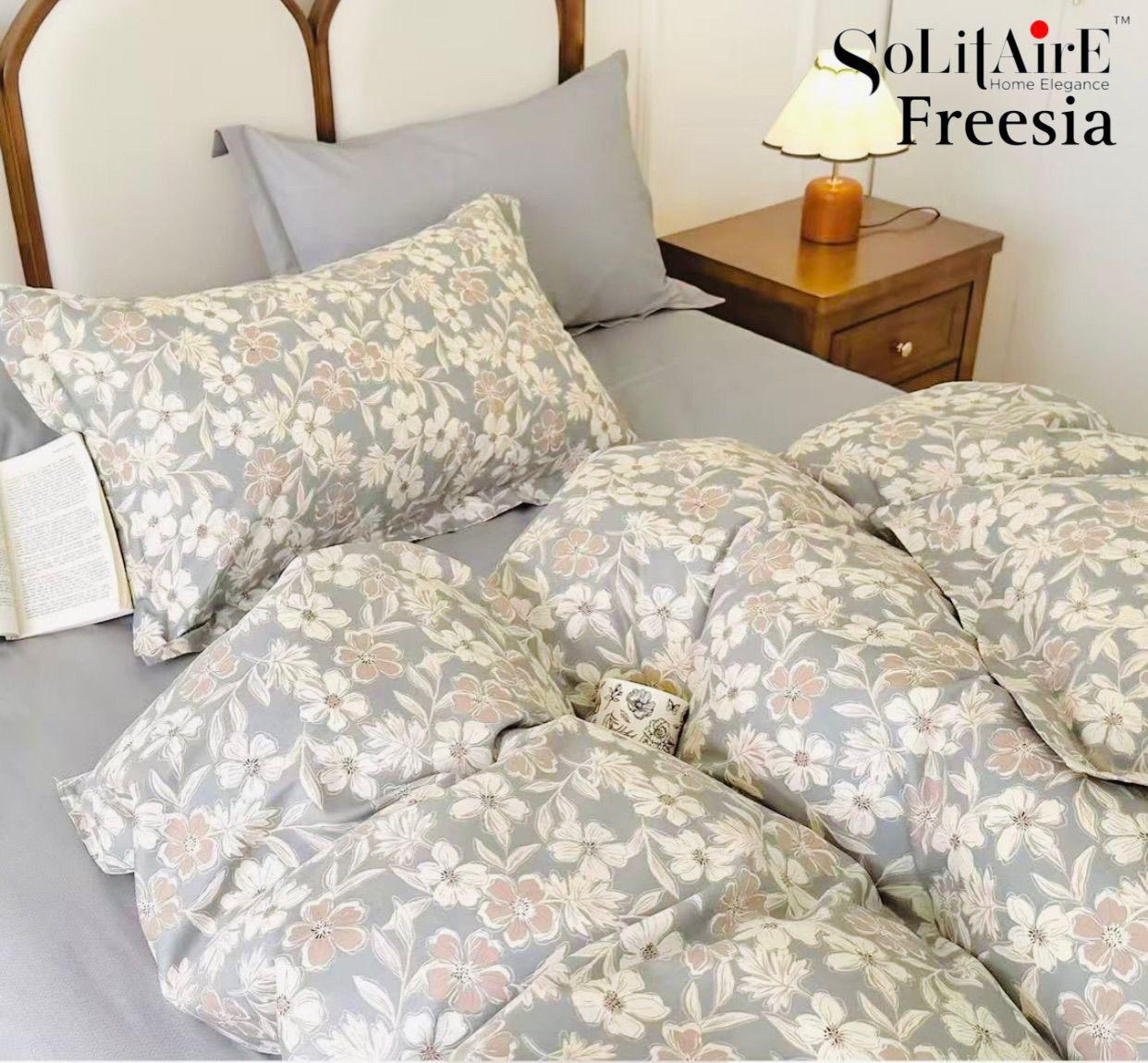 🌸 FREESIA 100% Cotton Queen Size Bedsheet Set