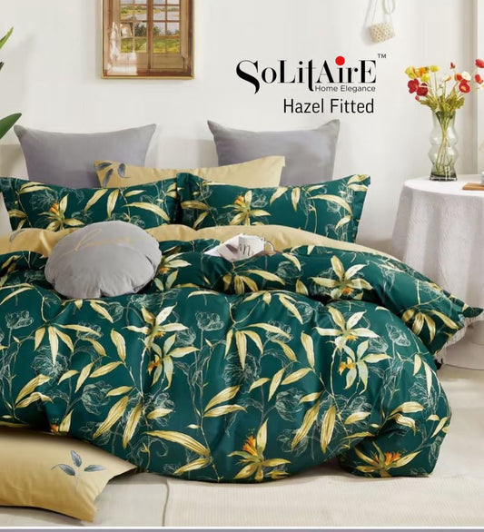 HAZEL FITTED COTTON BEDSHEET (FITTED BEDSHEET) (Fits All Double-Bed Sizes)