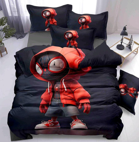 Kids Den Jointless King Size Panel Print Bedsheet Set