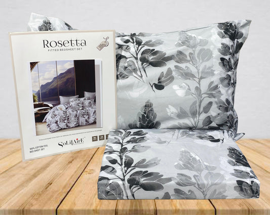 Rosetta Fitted Bedsheet Set With Pillow Covers