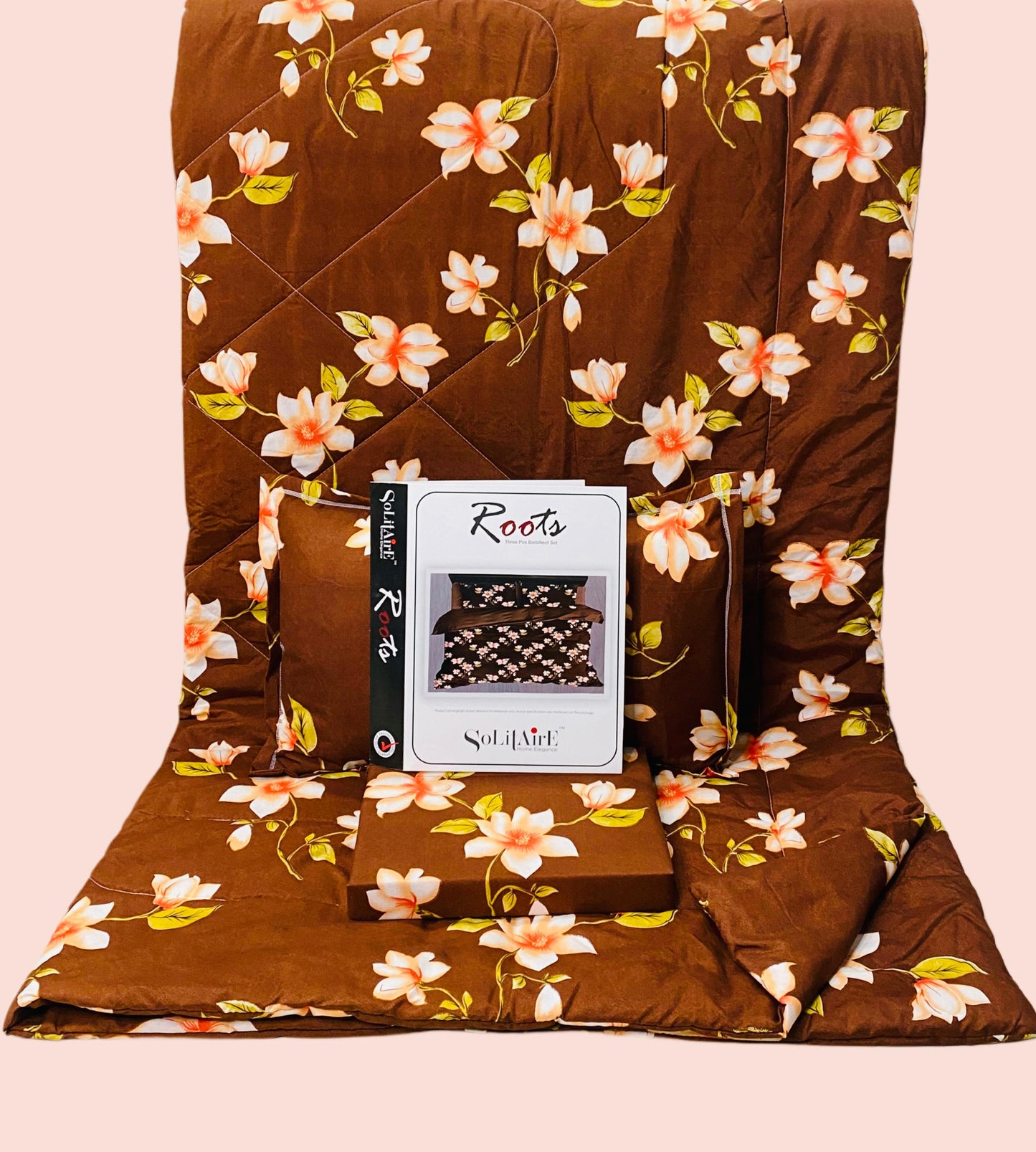 Roots Heavy Glazed Cotton Comforter Set - 4 Piece Bed In A Bag (90x100 Inches) - Reversible