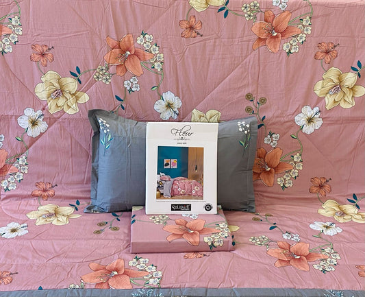 Fleur 100% Cotton King-Size 4-Piece AC Bedding Set